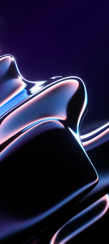Dark Curved Shapes Purple Blue Abstract Render