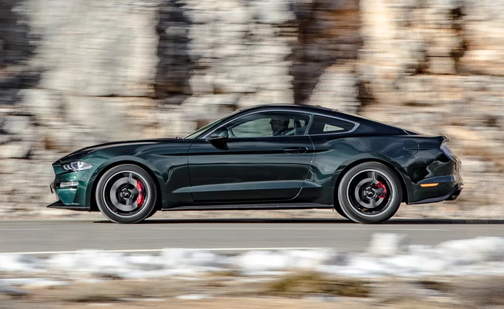 Dark Green Sports Car Road Side Motion
