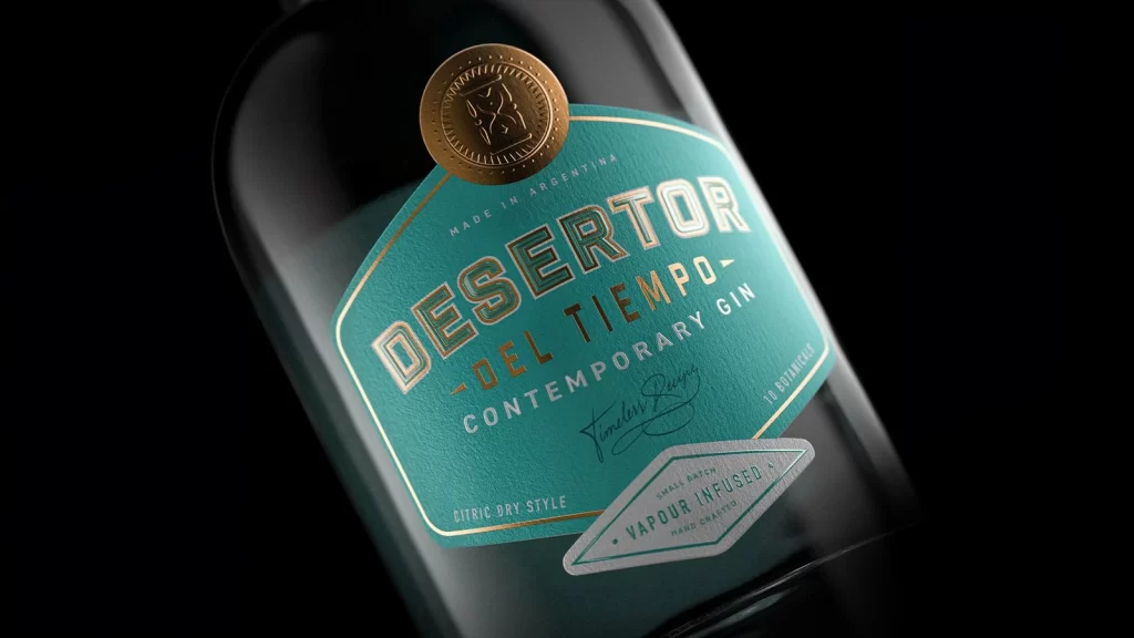 Desertor del Tiempo Gin Label Close Up View