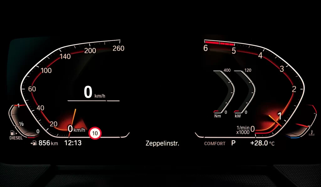 Digital Gauge Cluster Speedometer Display