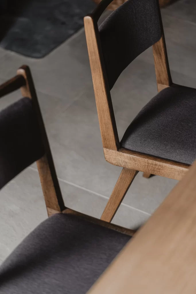 Dining Chair Brown Black Wood Furniture