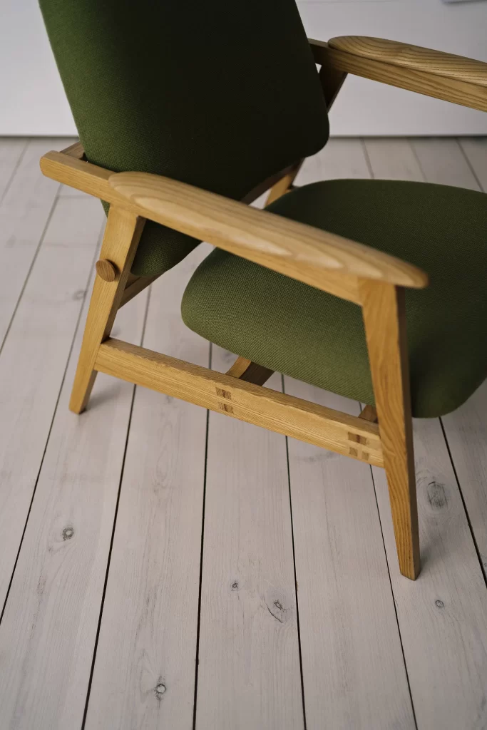 Dining Chair Green Wood Framed Furniture