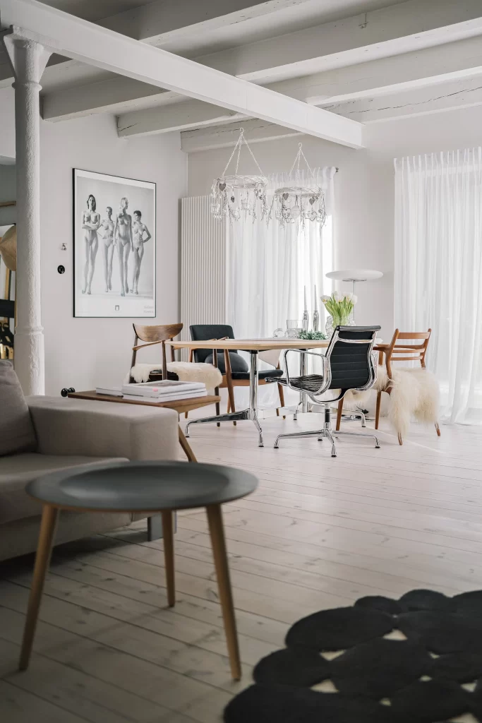 Dining Chair White Black Modern Furniture