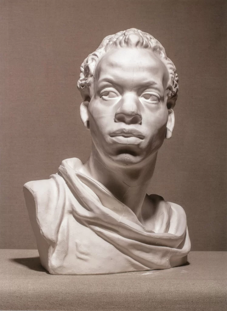 Draped Figure Plaster Bust Front View