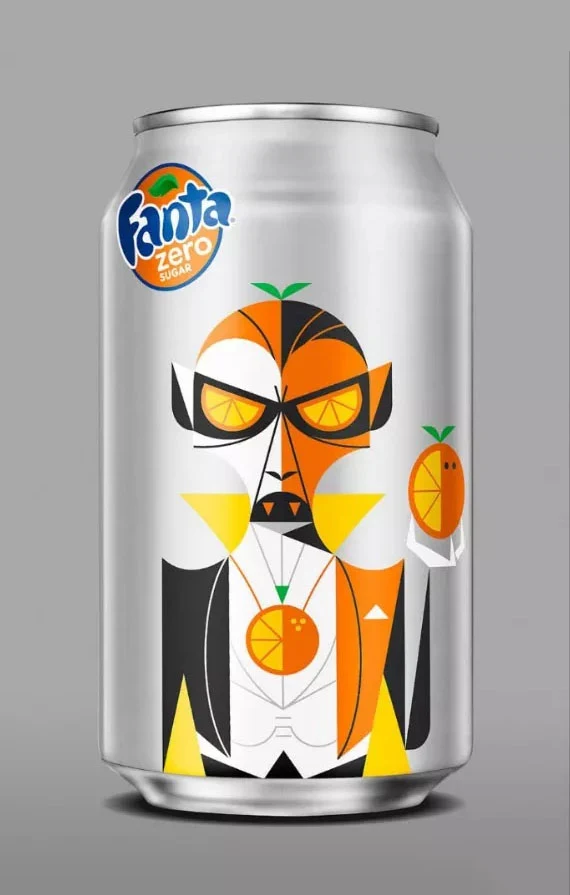 Fanta Zero Illustration Can
