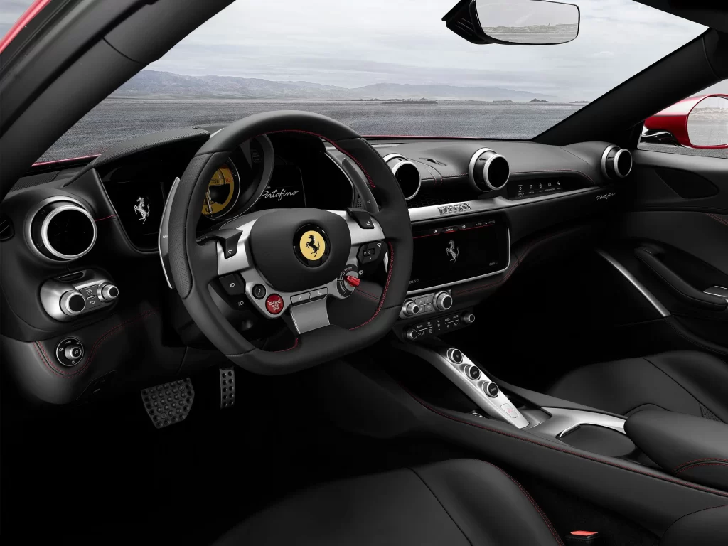 Ferrari Interior Steering Wheel Red Stitching Photography