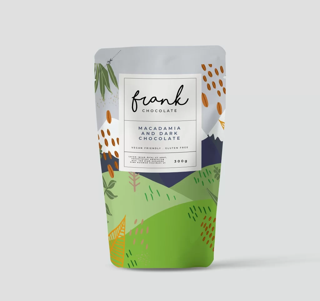 Frank Chocolate Macadamia Bites Front Packaging