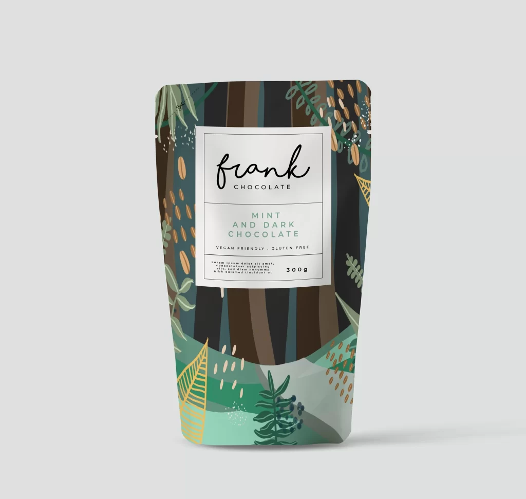 Frank Chocolate Mint Dark Chocolate Packaging