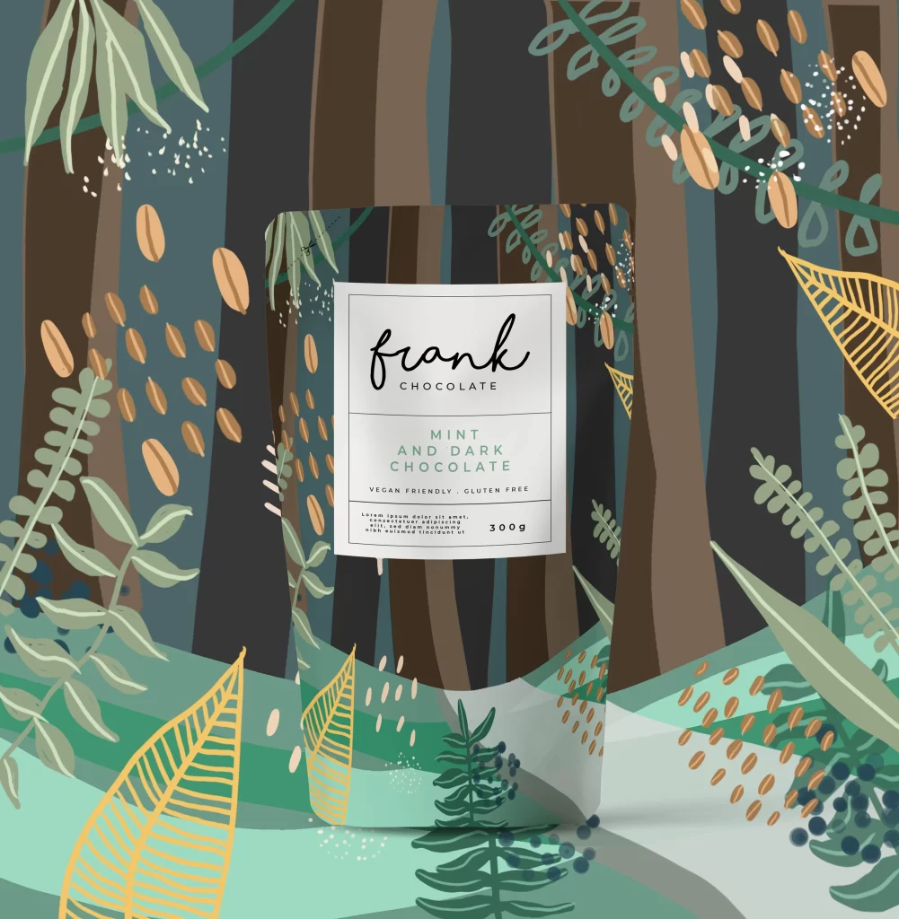 Frank Chocolate Mint Bag Forest Scene Packaging