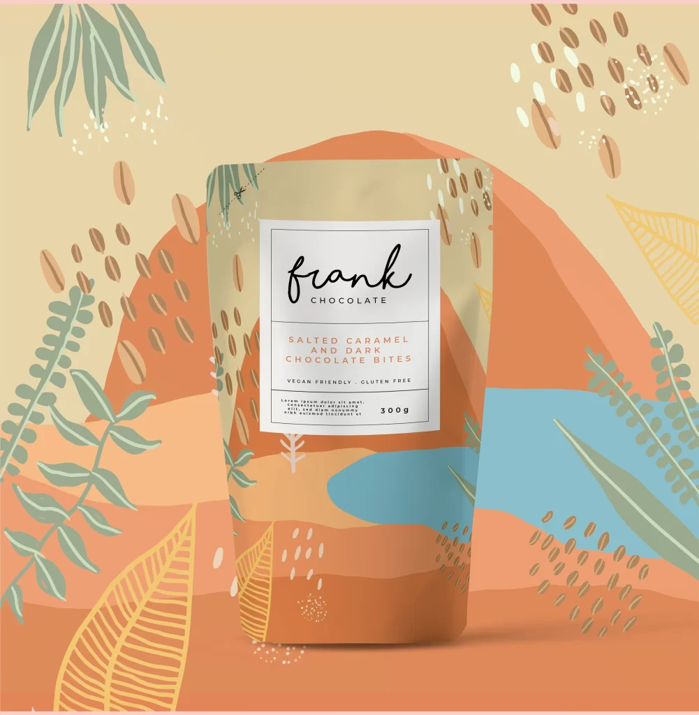Frank Chocolate Salted Caramel Bag Scene Packaging