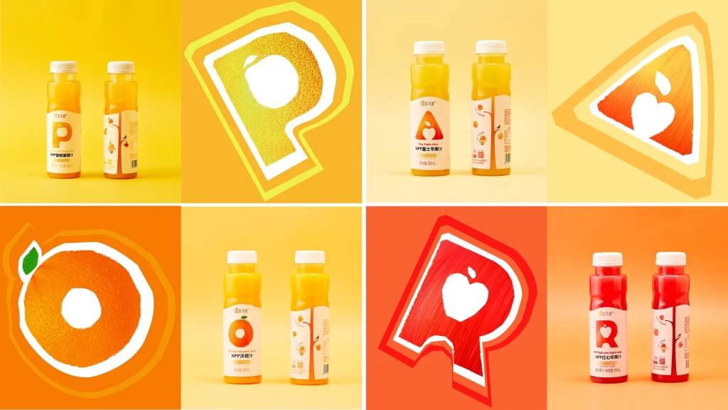 Fruit Juice With Fruit Shapes Bottle