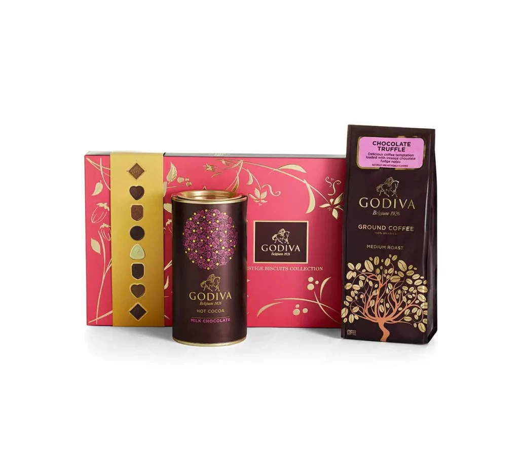 Godiva Hot Chocolate and Coffee Mornings Bundle Packaging