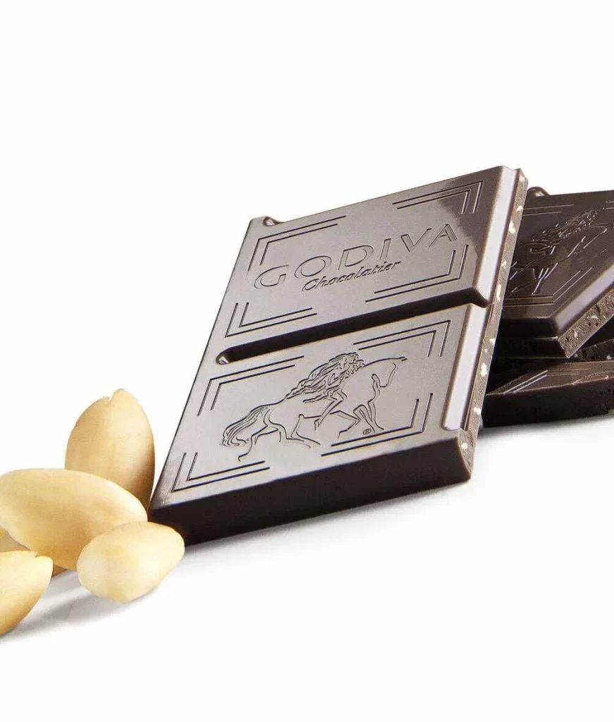 Godiva Large 72 Dark Chocolate with Almond Bar Set of 20 Packaging