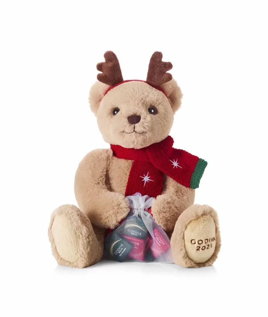 Godiva Limited Edition 2021 Holiday Plush Bear Packaging
