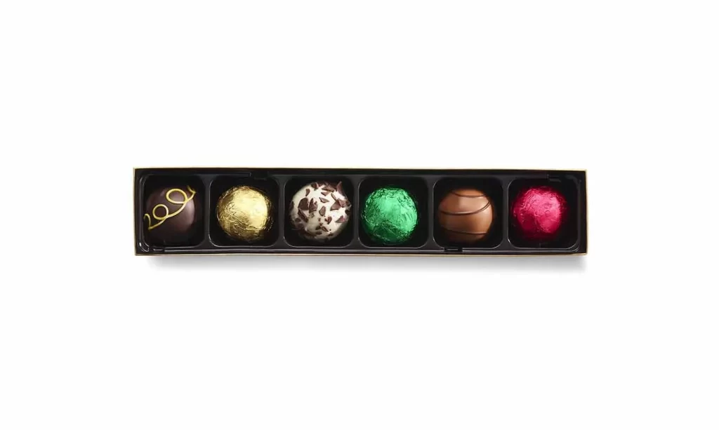 Godiva Limited Edition Holiday Truffle Flight 6 pc. Packaging