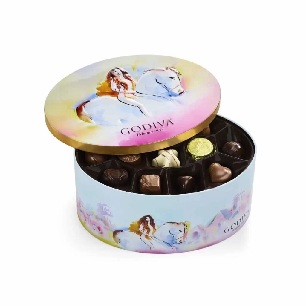 Godiva Limited Edition Lady Godiva Tin 36 pc. Packaging