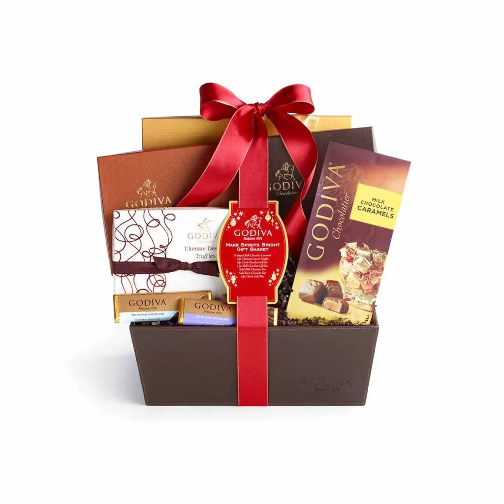 Godiva Make Spirits Bright Gift Basket Packaging
