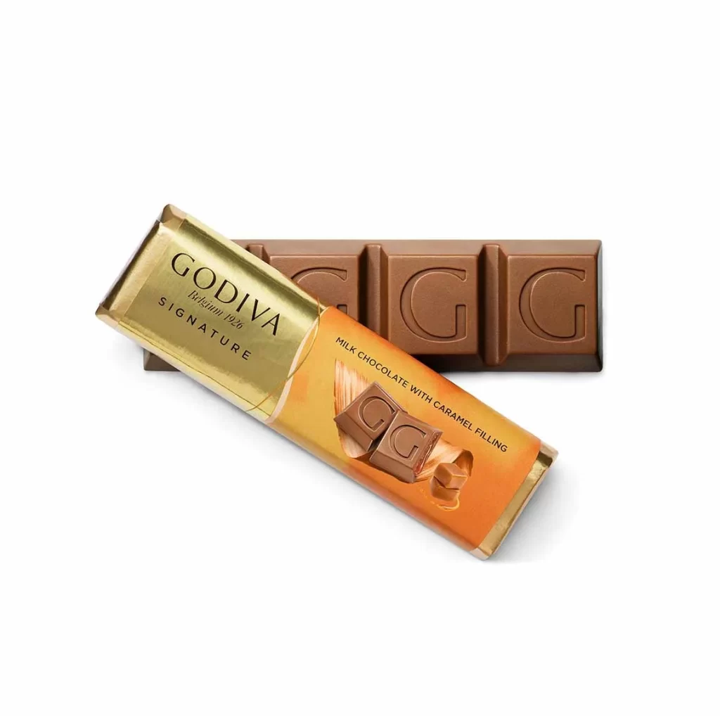 Godiva Milk Chocolate Caramel Bar Pack of 24 Packaging