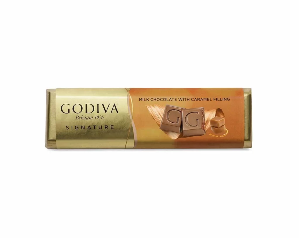 Godiva Milk Chocolate Caramel Bar Pack of 24 Packaging