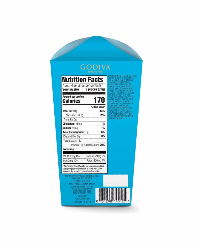 Godiva Milk Chocolate Coconut Crunch Domes Set of 6 4.3 oz each Packaging