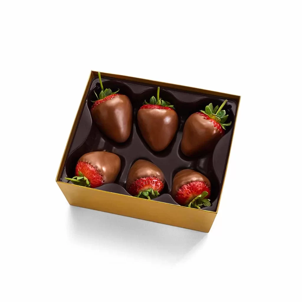 Godiva Milk Chocolate Covered Strawberries Half Dozen Packaging