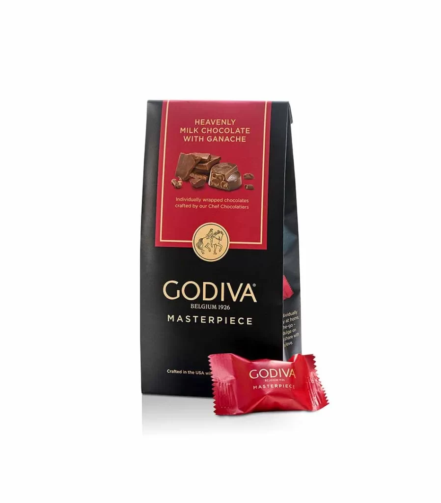 Godiva Milk Chocolate Ganache Small Masterpiece Bag Set of 6 Packaging