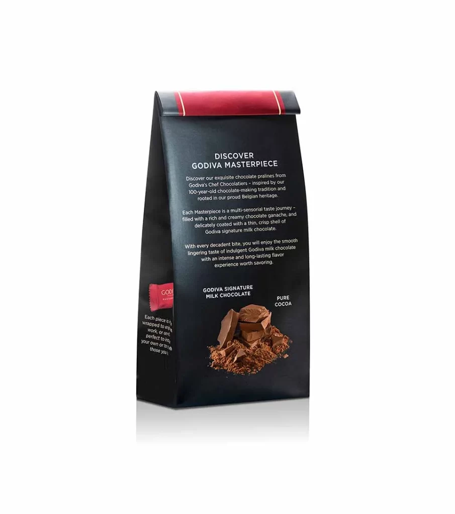 Godiva Milk Chocolate Ganache Small Masterpiece Bag Set of 6 Packaging