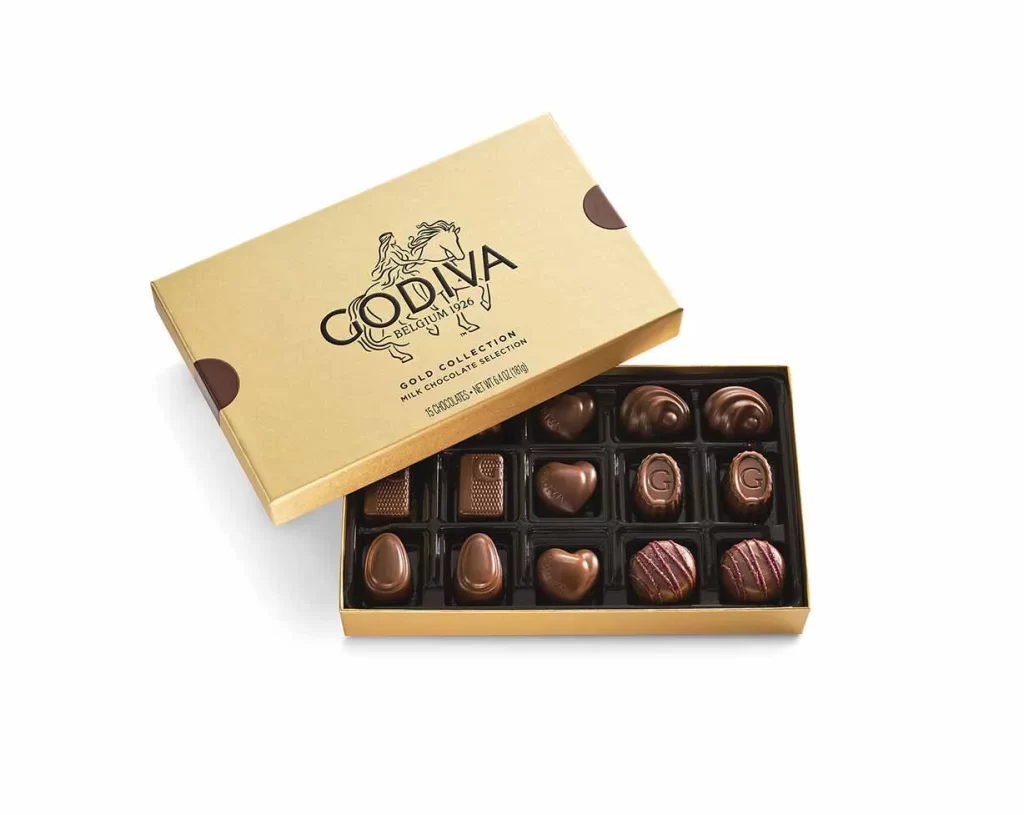 Godiva Milk Chocolate Gold Gift Box 15pc. Packaging