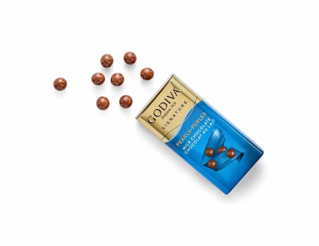 Godiva Milk Chocolate Pearls Set of 18 Packaging