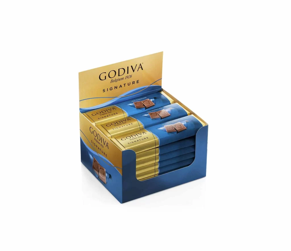 Godiva Milk Chocolate Small Bar Pack of 24 Packaging