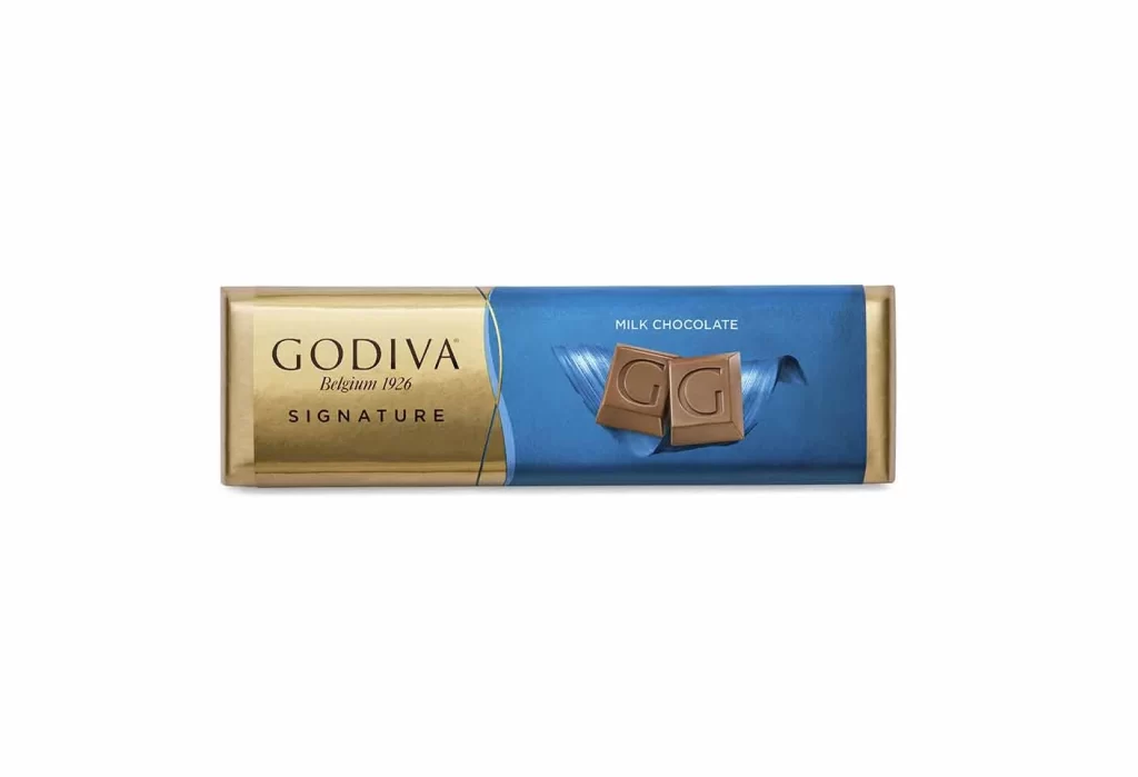 Godiva Milk Chocolate Small Bar Pack of 24 Packaging