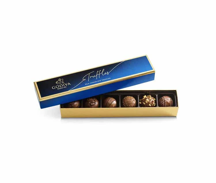 Godiva Milk Chocolate Truffle Flight 6pc. Packaging