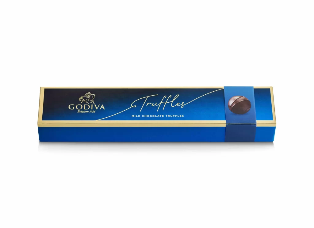 Godiva Milk Chocolate Truffle Flight 6pc. Packaging
