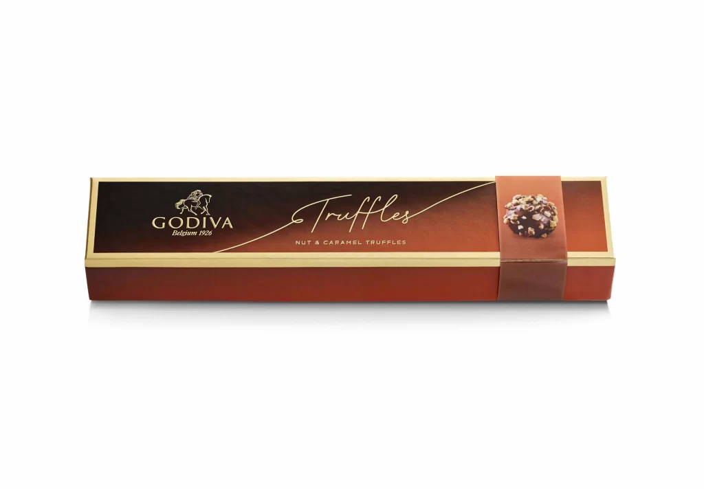 Godiva Nut Lovers Truffle Flight 6 pc. Packaging