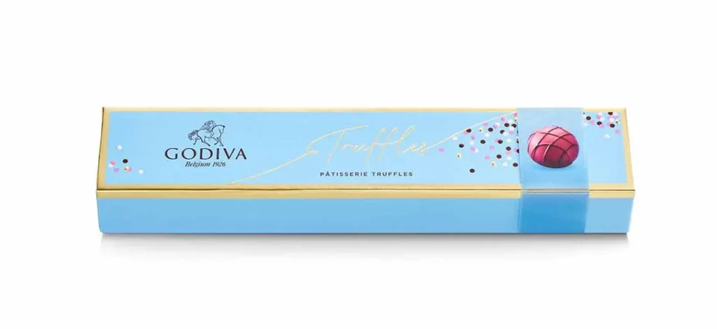 Godiva Patisserie Dessert Truffle Flight 6 pc. Packaging