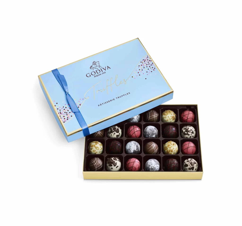 Godiva Patisserie Dessert Truffles Gift Box 24 pc. Packaging