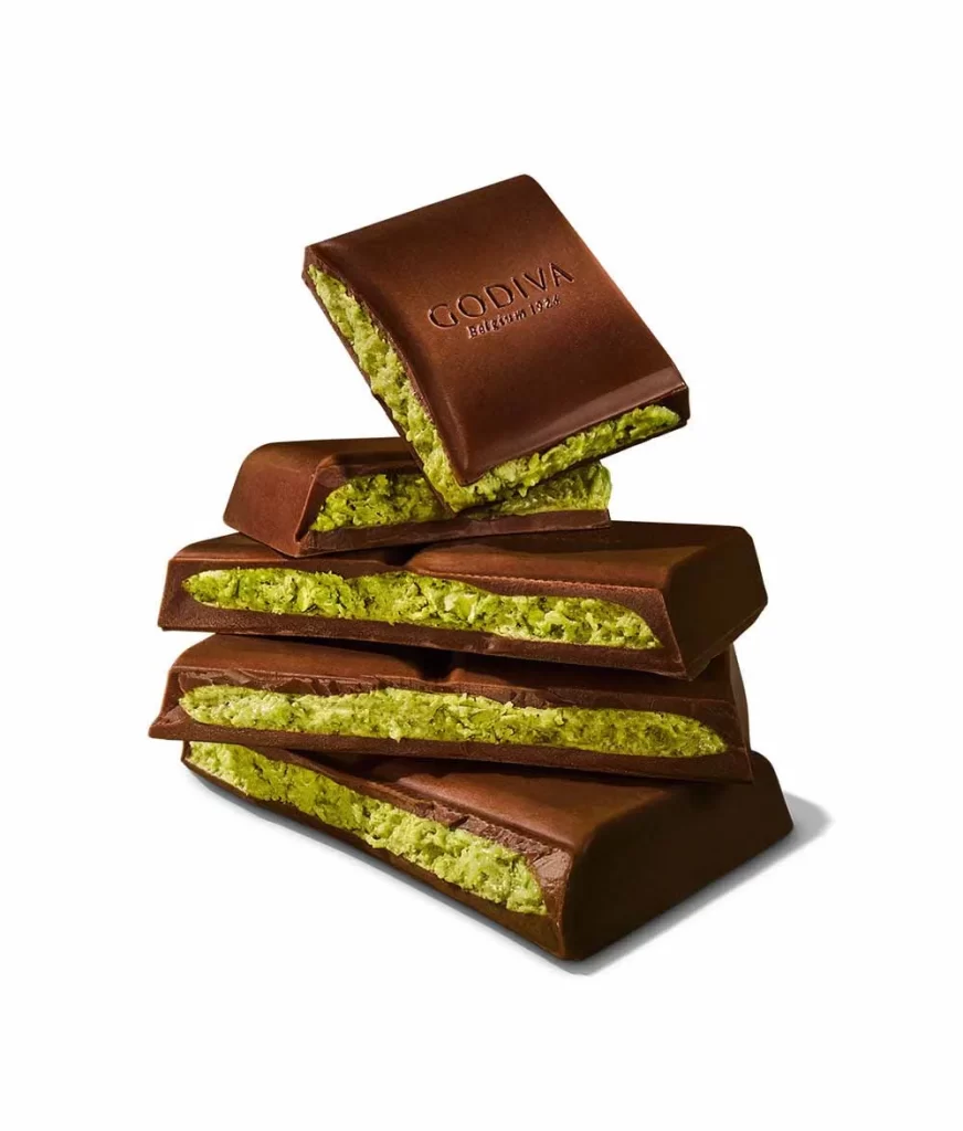 Godiva Pistachio Kadayif Dark Chocolate Bar Packaging