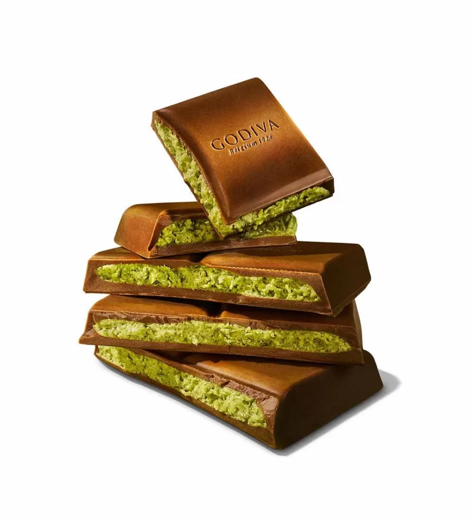 Godiva Pistachio Kadayif Milk Chocolate Bar Packaging