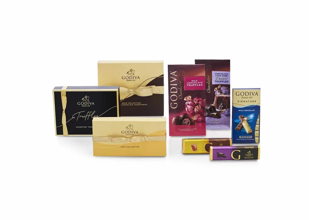 Godiva Pure Bliss Chocolate Gift Basket Classic Ribbon Packaging