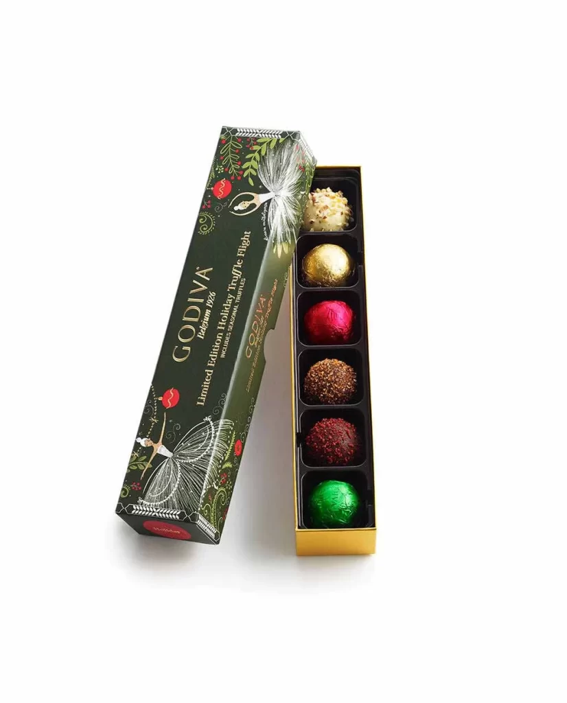Godiva Seasonal Chocolate Truffle Flight 6 pc. Packaging