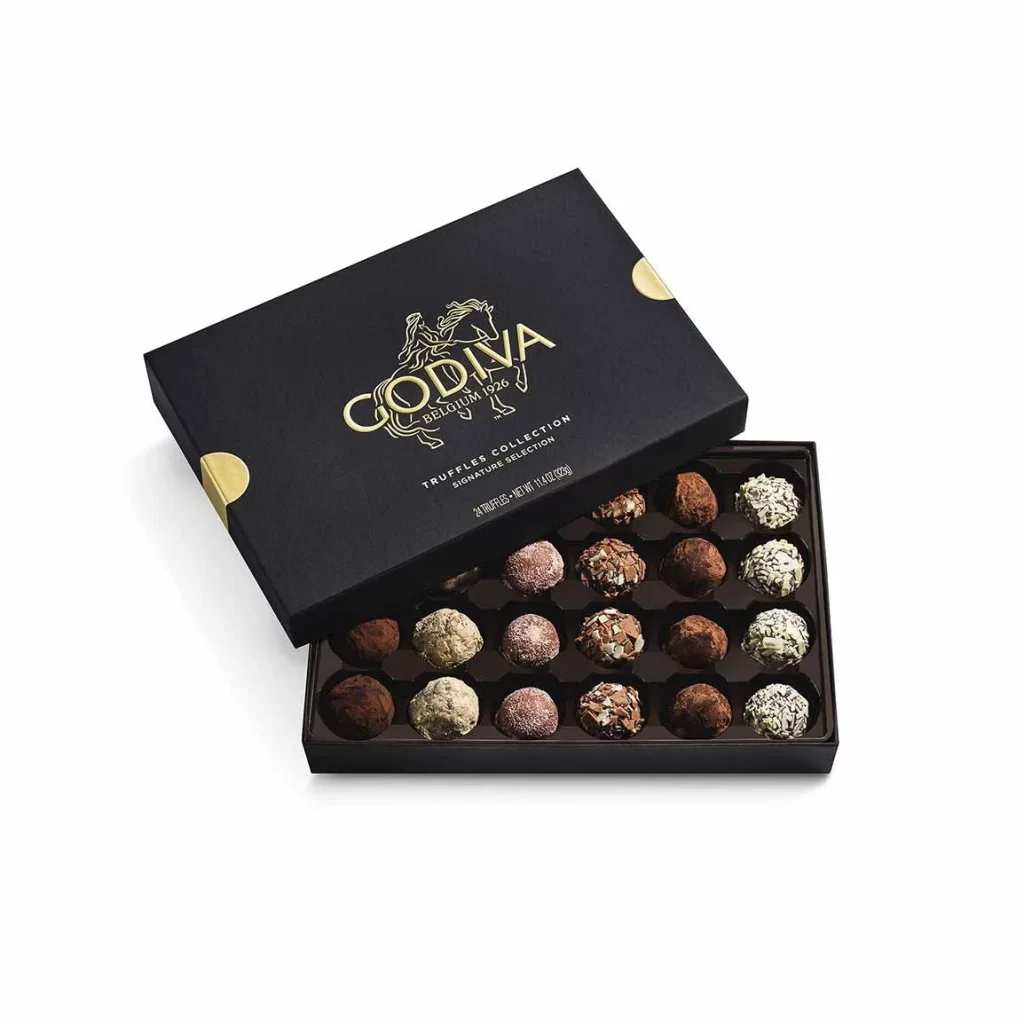 Godiva Signature Chocolate Truffles Gift Box 24pc. Packaging