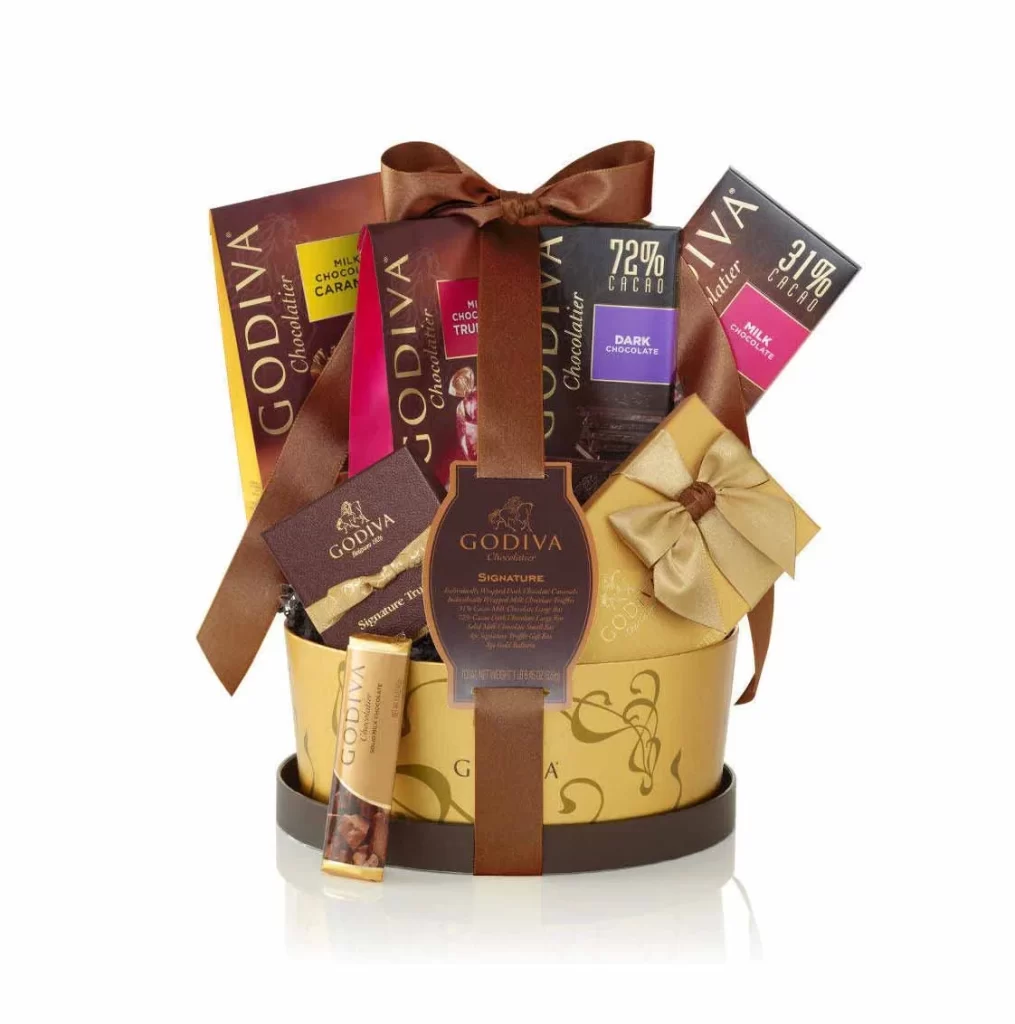 Godiva Signature Gift Basket Classic Ribbon Packaging