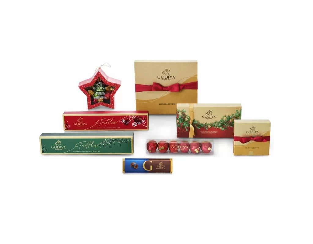 Godiva Spirit of the Season Gift Basket Packaging