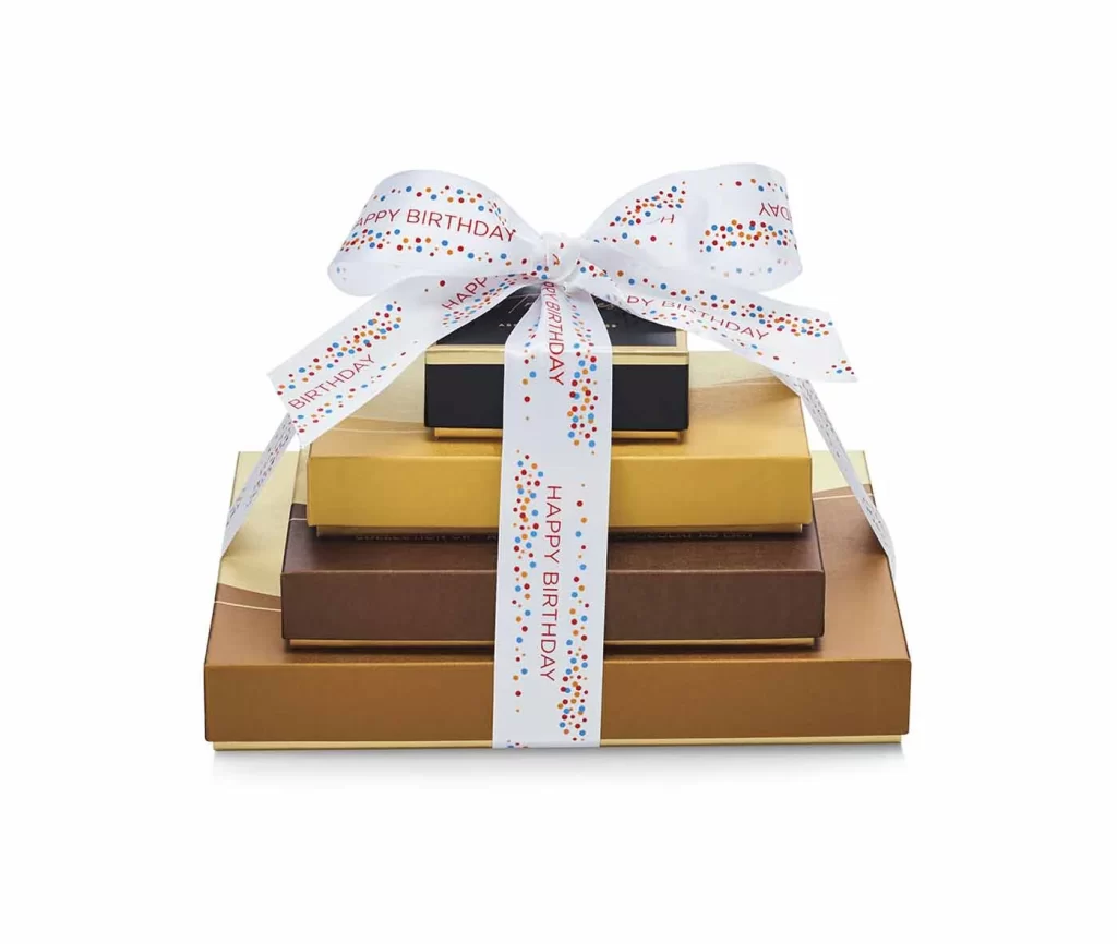 Godiva Sweet Surprise Gift Tower Happy Birthday Ribbon Packaging