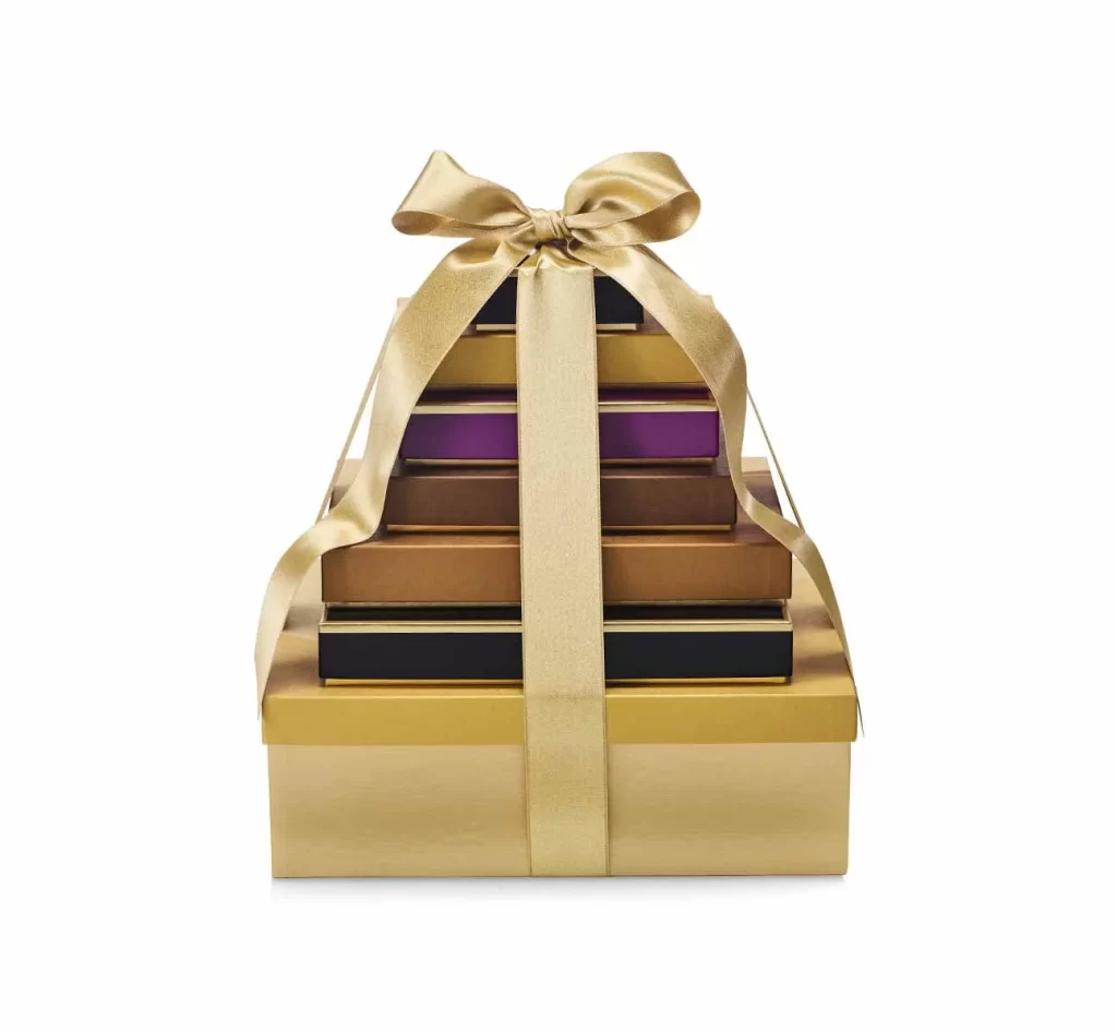 Godiva Ultimate Chocolate Gift Tower Brown Ribbon Packaging