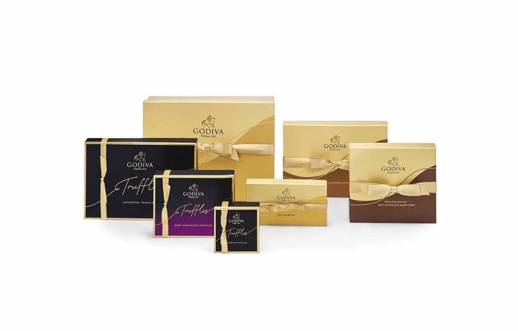 Godiva Ultimate Chocolate Gift Tower Brown Ribbon Packaging