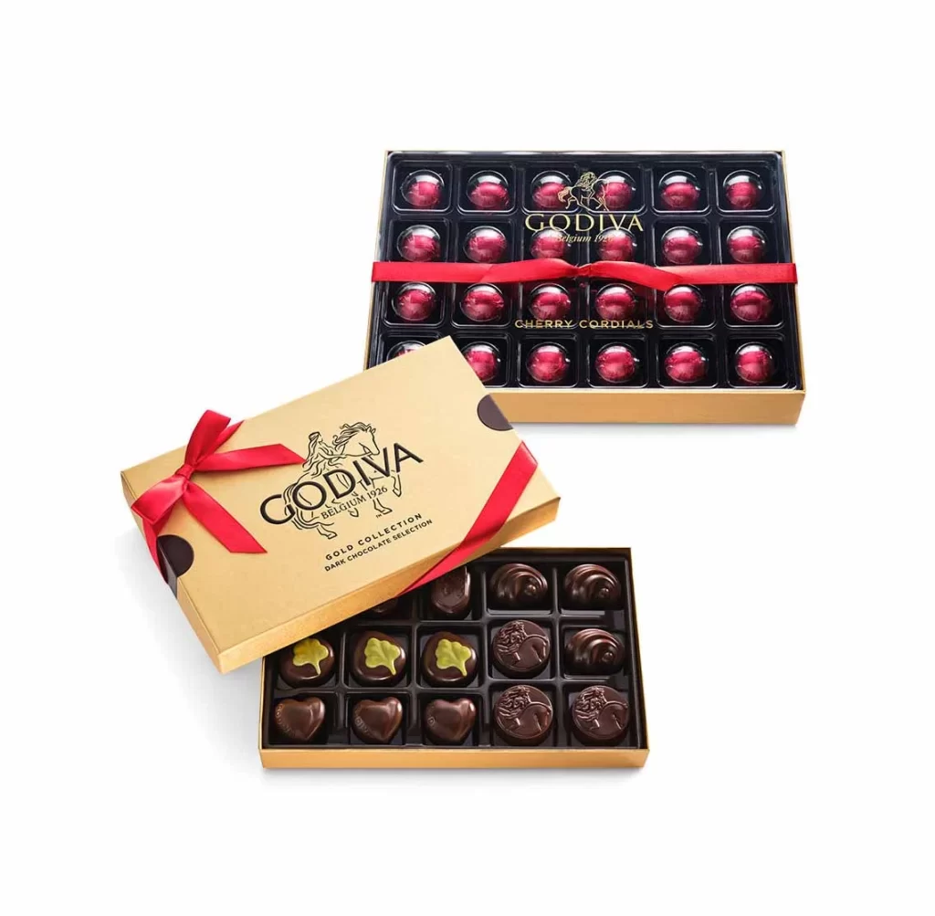 Godiva Valentines Dark Chocolate Lovers Gift Set Packaging