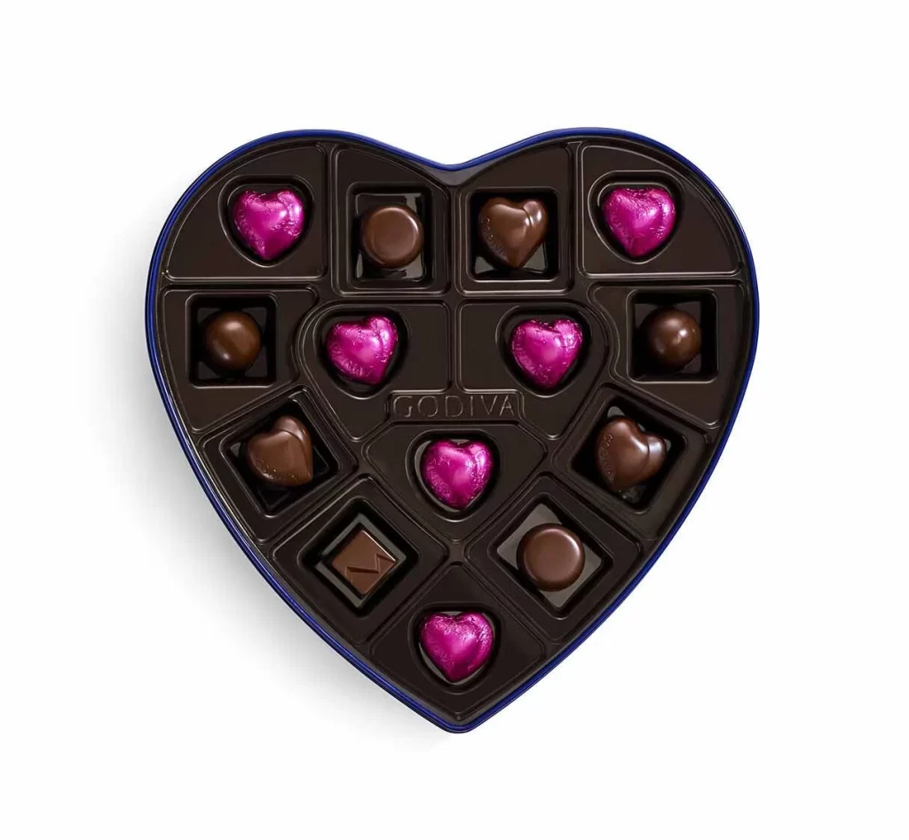 Godiva Valentines Day Double Heart Gift Set Packaging