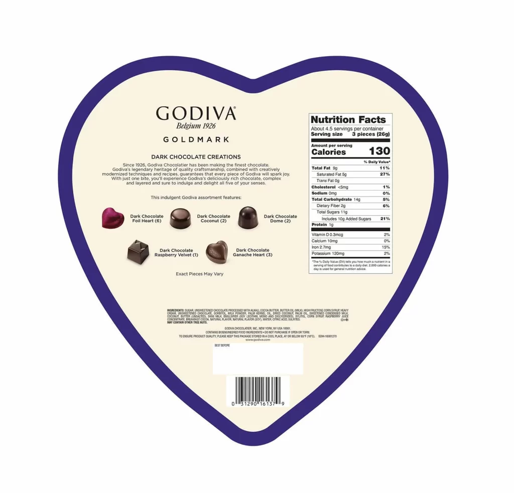 Godiva Valentines Day Double Heart Gift Set Packaging