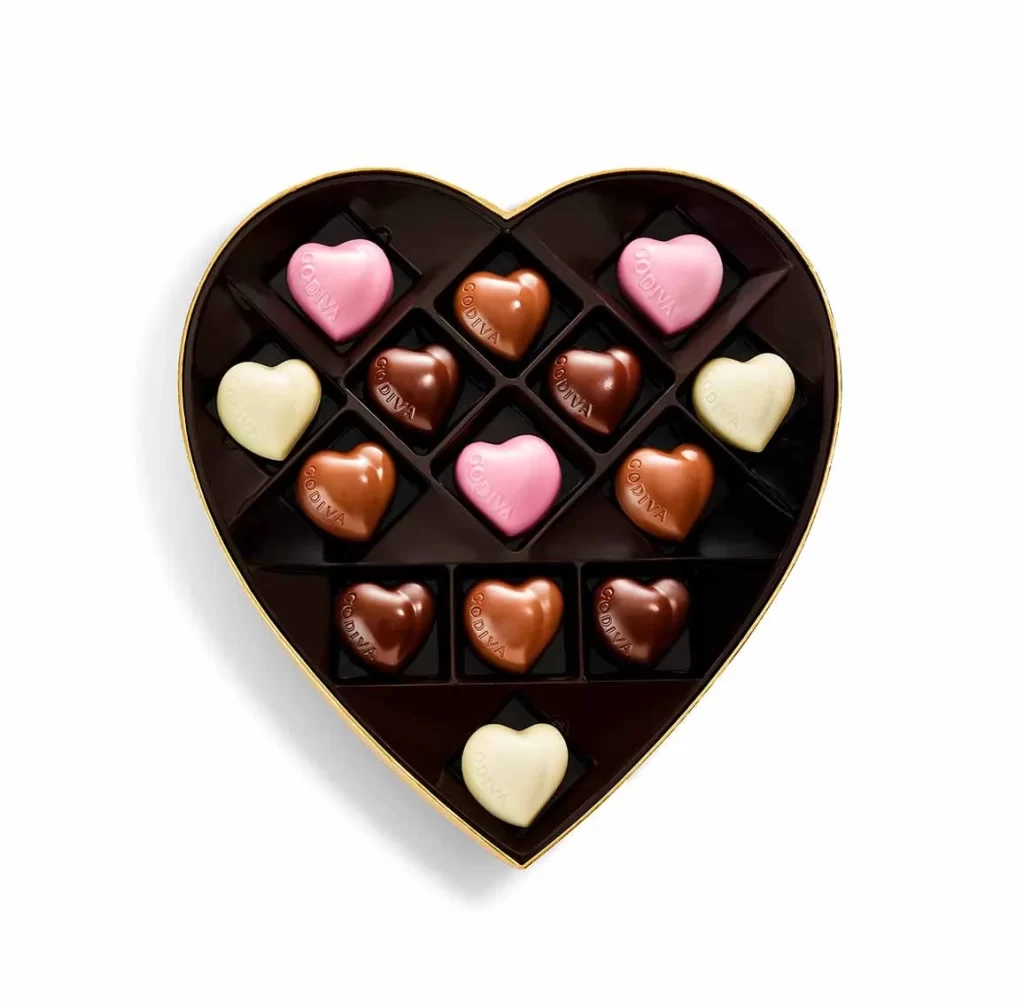Godiva Valentines Day Double Heart Gift Set Packaging